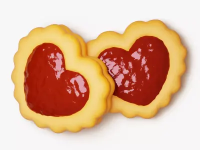 Linzer Heart Cookie 3D model