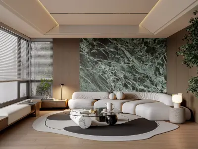 Contemporary Living Lounge 3D model