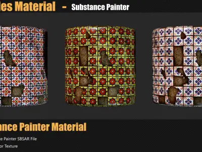 15 Stylized Tiles Materials In Substance Painter Texture