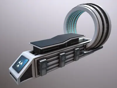 Sci-fi Medical Bed Low-poly 3D model