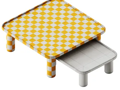 Teulat NEST Wooden coffee table set 3D model