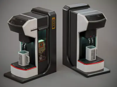 Sci-fi Coffee Machine PBR Low-poly 3D model