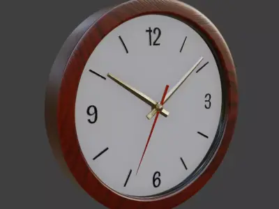 wooden 3d wall clock 3D model