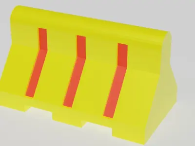 Plastic Barriers Traffic Low-poly 3D model