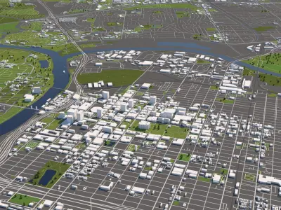 Sacramento 50x50km 3D City Map 3D model