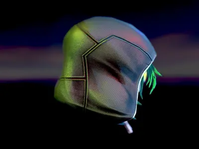 Sci-fi hood mask Low-poly 3D model