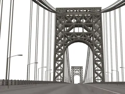 George Washington Bridge Low-poly 3D model