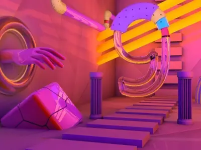 abstract animation  Low-poly 3D model