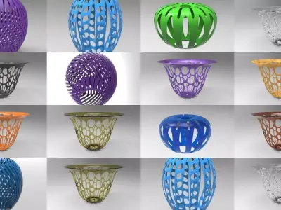 Lampshade collection for 3d printing 3D Model Pack