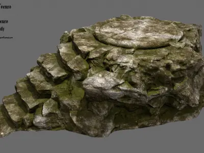 stairs rock with Low-poly 3D model