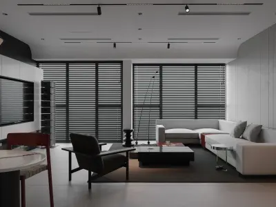Modern style living room 3D model