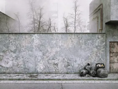 Abandoned Road Low-poly 3D model