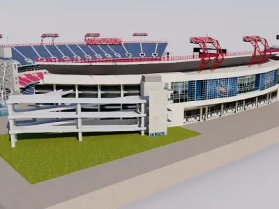 Nissan Stadium - Nashville USA Low-poly 3D model
