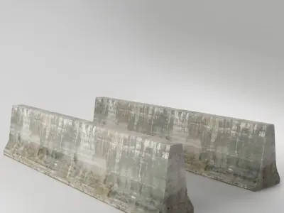 Traffic concrete barrier 01 Low-poly 3D model