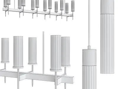  Papillon 1-Tier Lamp Low-poly 3D model