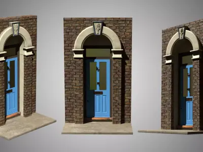 Suburban House Doors 03 3D model