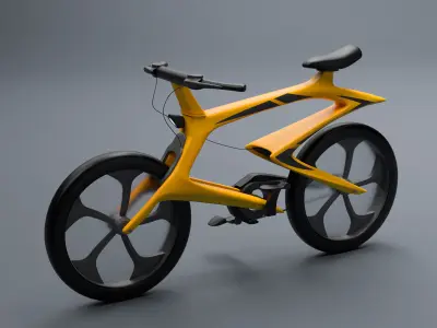 Sci-Fi Futuristic Bicycle Low-poly 3D model