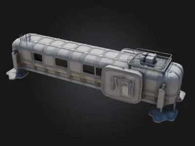 Futuristic Habitat Module  Sci-Fi Living Pod 3D model