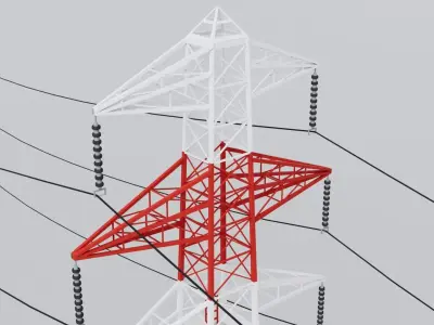Electricity pylon - Game Ready Low-poly 3D model