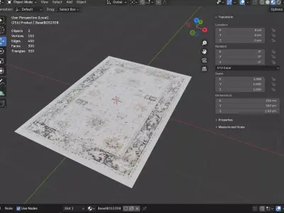Basel BOS Area Rug Low-poly 3D model