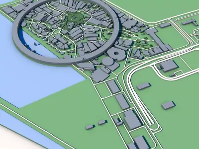 Yumeshima Island Osaka Bay Artificial Island Future Expo Site 3D model