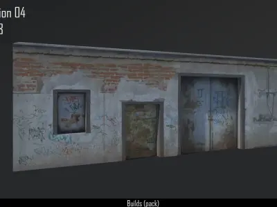 Builds pack Low-poly 3D model