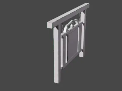 Worn Sign -for Inn or related--low-poly--paint-PBR- Free low-poly 3D model