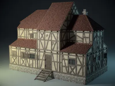 Medieval House 01 Game Ready Low-poly 3D model