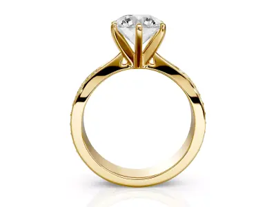Engagement ring Lina 1-50ct 3D print model