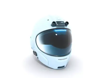 Futuristic Sci Fi Pilot Helmet Low-poly 3D model