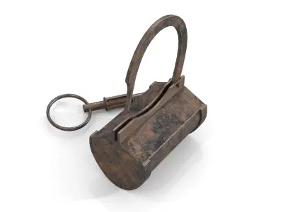Antique Padlock Low-poly 3D model