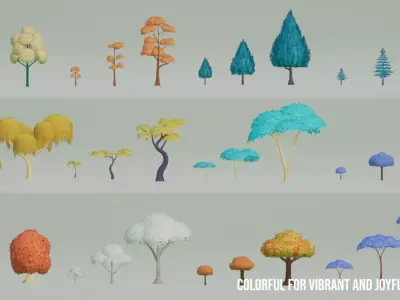 Cozy Style - Tree Pack Low-poly 3D model