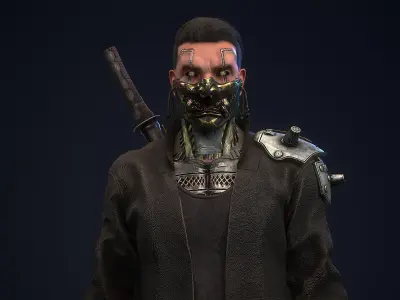 Sci-fi Mercenary Low-poly 3D model