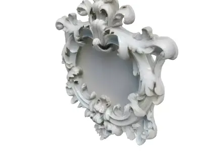 Ornate Rococo Style Decorative Frame Low-poly 3D model