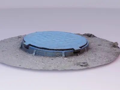 Cover manhole 02 high-poly  3D model