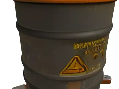 Industrial Weathered Storage Barrel Drum Low-poly 3D model