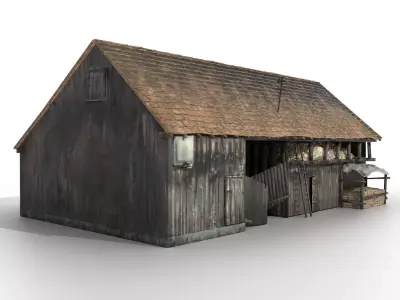Old Shack 3DS max PBR  Low-poly 3D model