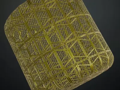 Golden Metal Grill Transparent PBR Seamless Texture