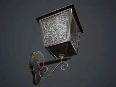 Wall Light Fixture PBR Game Ready Low-poly 3D model