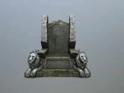 Lion Throne Low-poly 3D model