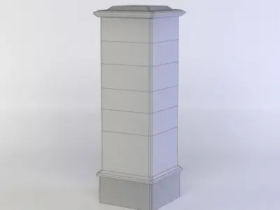 White column Low-poly 3D model