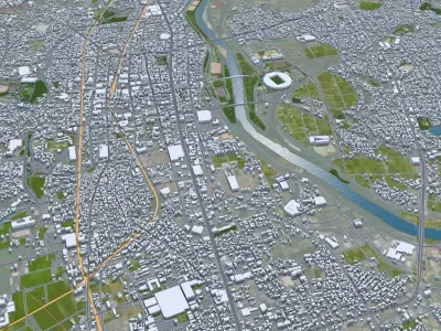 Toyota City Japan Low-poly 3D model