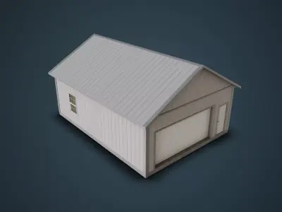 Pole Barn Garage - Exterior Only Low-poly 3D model
