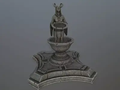 angel fountain Low-poly 3D model