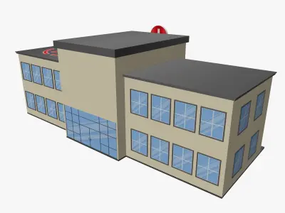 Cartoon Hospital Low-poly 3D model purchase