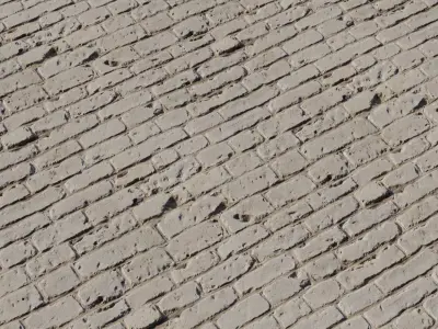 Cream White Painted Brick Wall PBR Texture  Texture