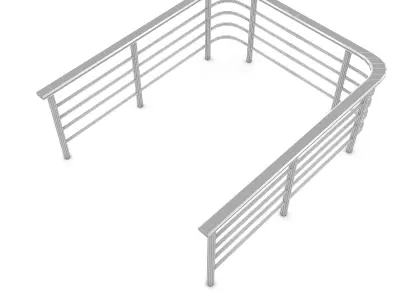 3D railing 05 Low-poly 3D model