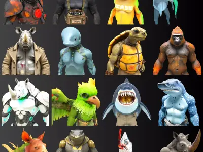 BeastBound Guardians - Anthro Warrior Collection 3D print model