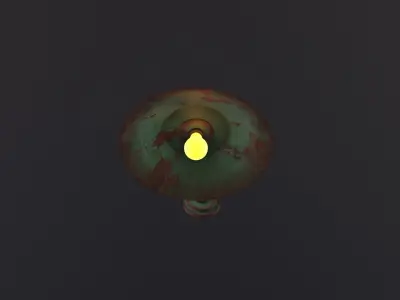 Old Rusted Outdoor Wall Lamp 3D Model Low-poly 3D model
