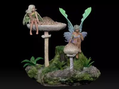 Fairy girls 3D print model